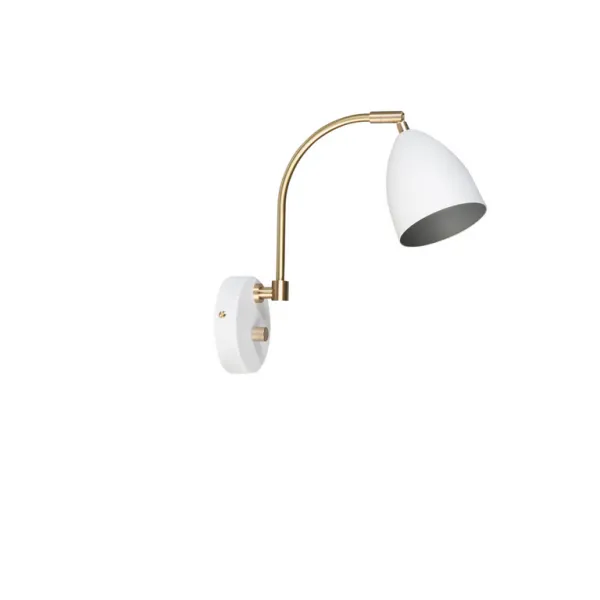 Deluxe wall lamp white/brass MR16