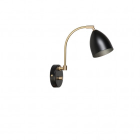 Deluxe wall lamp black/brass MR16