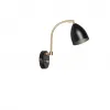 Deluxe wall lamp black/brass MR16
