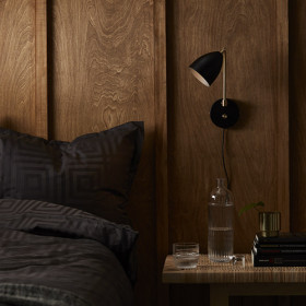 Deluxe wall lamp black/brass MR16