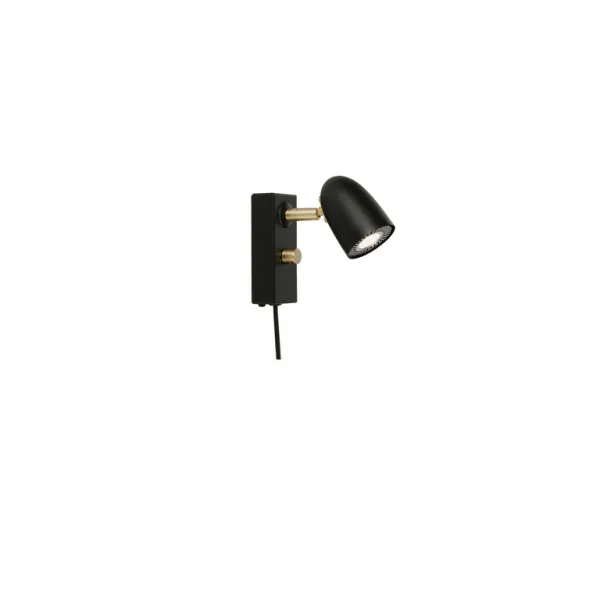 Radiell wall lamp black structure MR16