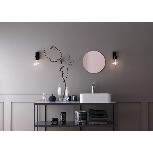 Regal wall lamp 1 IP44 flat black E27