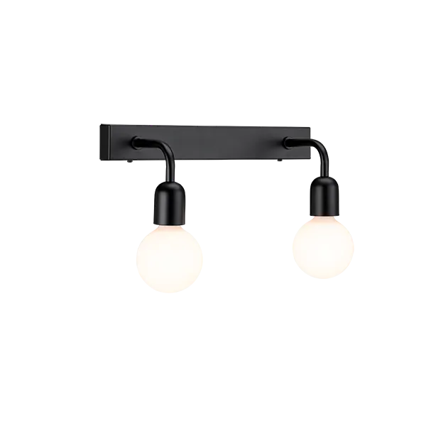 Regal wall lamp 2 IP44 flat black E27