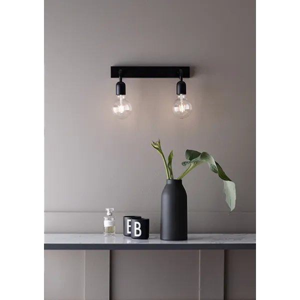 Regal wall lamp 2 IP44 flat black E27