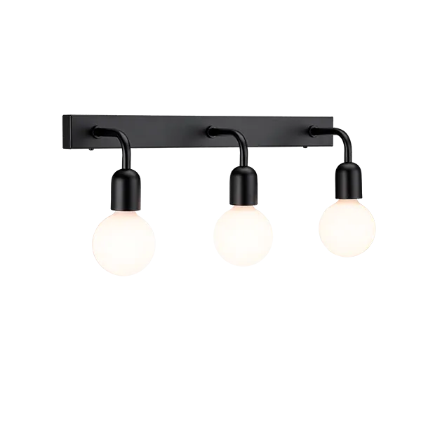 Regal wall lamp 3 IP44 flat black E27