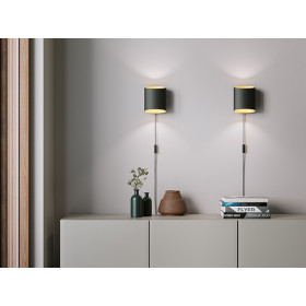 Sinne wall lamp black/brass G9