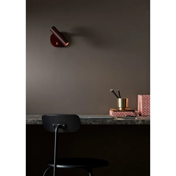 Slender wall lamp dark red GU4/MR11