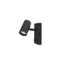 Tyson wall lamp USB right black structure GU10