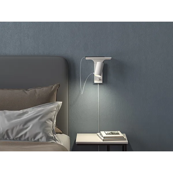 Tyson wall lamp USB left white structure GU10