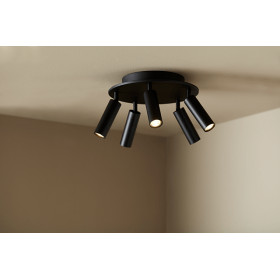 Cato Slim round 5 flat black LED GU10