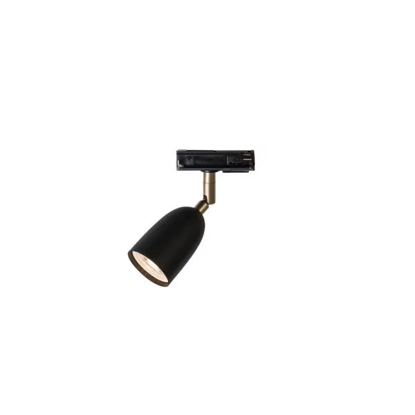 Radiell spotlight Global 1-phase black/brass GU10