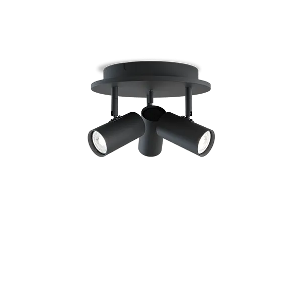 Tyson 3-spot black structure GU10