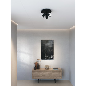 Tyson 3-spot black structure GU10