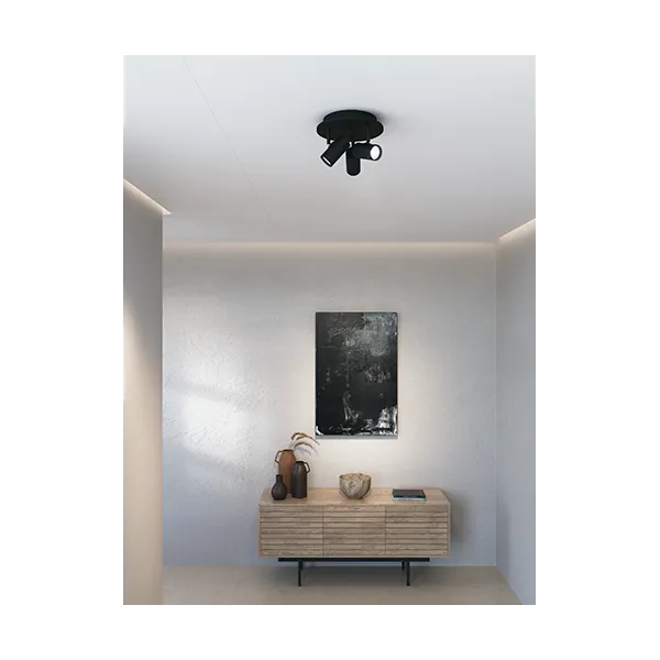 Tyson 3-spot black structure GU10