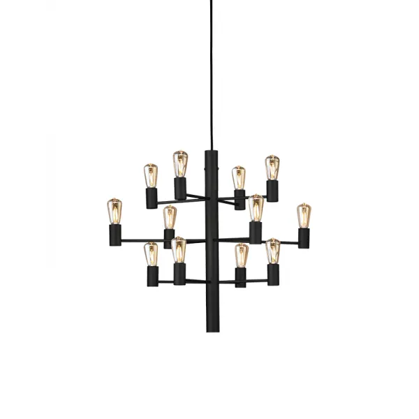 Manola chandelier 12 black E14