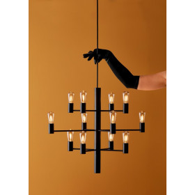 Manola chandelier 12 black E14