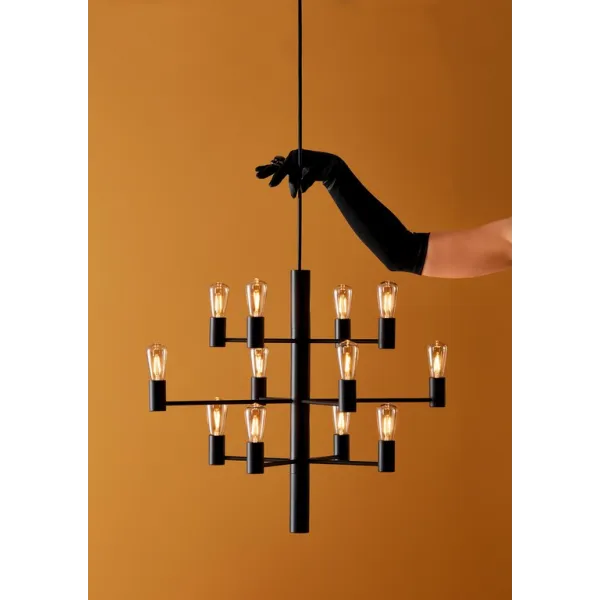 Manola chandelier 12 black E14
