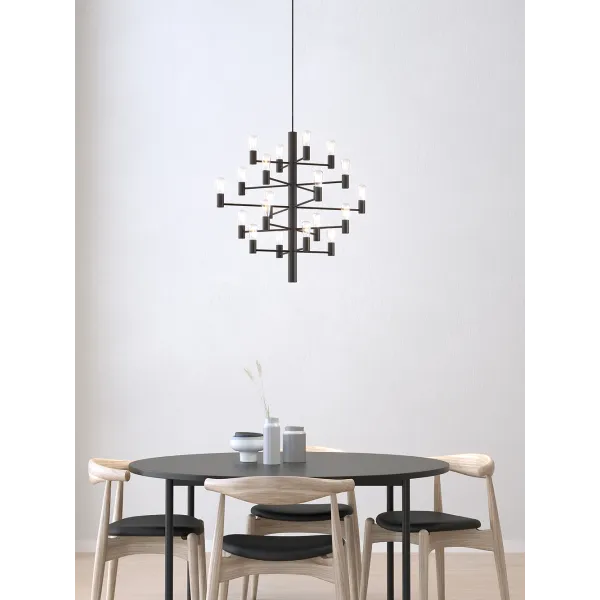 Manola chandelier 20 black E14