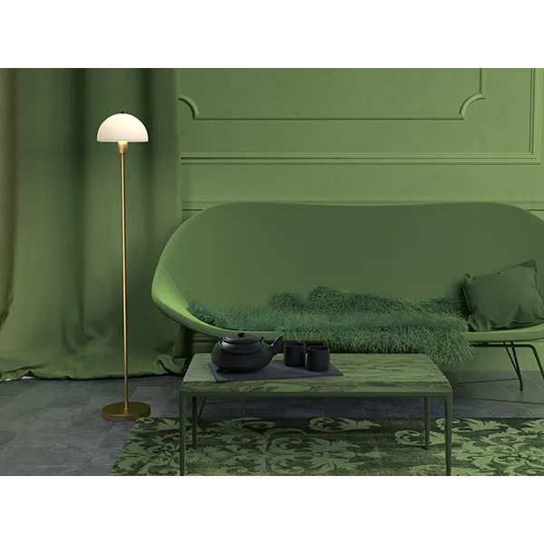 Vienda floor lamp satin brass/glass E14