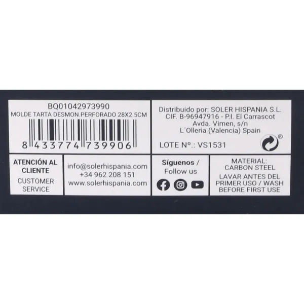 Kūkas Veidne Quttin 28 x 3 cm Perforēti Noņemams (12 gb.)