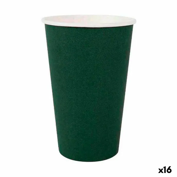 Lasisetti Algon Kertakäyttöinen Kartonki Vihreä 7 Kappaletta 450 ml (16 osaa)