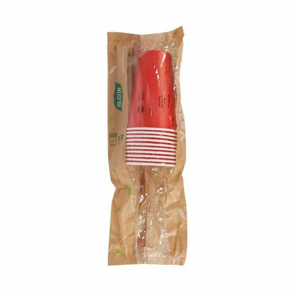 Stiklinių rinkinys Algon Vienkartinis Kartonas Raudona 10 Dalys 350 ml (20 vnt.)