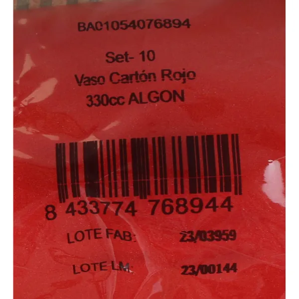 Stiklinių rinkinys Algon Vienkartinis Kartonas Raudona 10 Dalys 350 ml (20 vnt.)