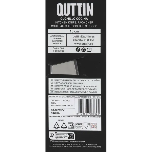 Kitchen Knife Quttin Kasual 15 cm (24 Units)