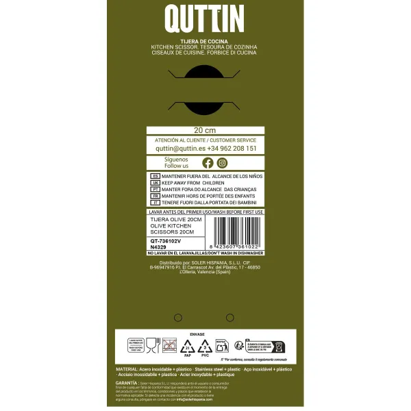 Keittiösakset Quttin Sybarite 20 cm Kivenpoistaja (16 osaa)