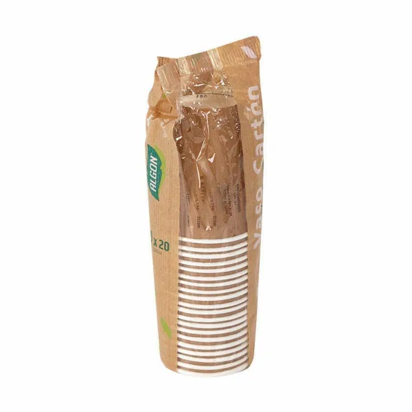 Glāžu komplekts Algon Vienreizējas lietošanas Kartons kraftpapīrs 45 Daudzums 220 ml (20 gb.)