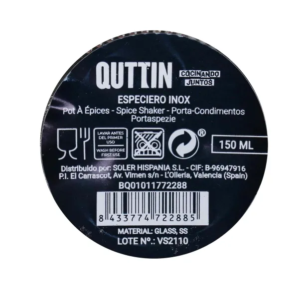 Prieskonių lentyna Quttin Nerūdijantis plienas 150 ml (24 vnt.)