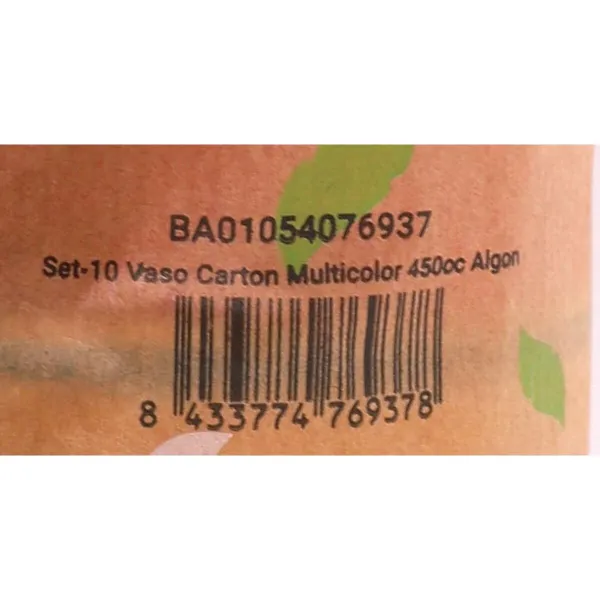 Lasisetti Algon Kertakäyttöinen Kartonki Monivärinen 10 Kappaletta 450 ml (16 osaa)