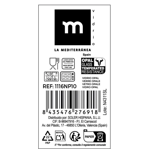 Десертная тарелка La Mediterránea Temara 19,3 x 1 cm (48 штук)