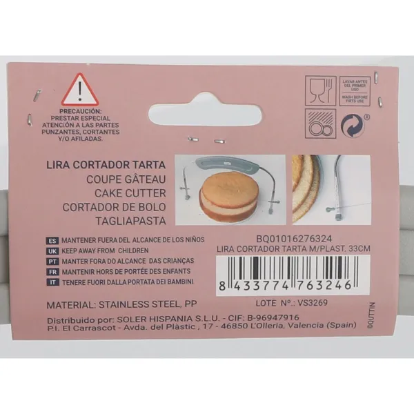 Cutter Quttin Plastic 33 x 16,5 cm Cake (24 Units)