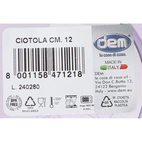 Bowl Dem Smaty Color ø 12 x 5 cm (36 Units)