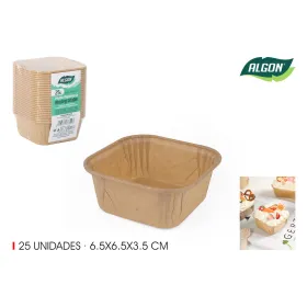 Konditorejas veidņu komplekts Algon Papīrs 6,5 x 6,5 x 3,5 cm 25 Daudzums (36 Vienības)