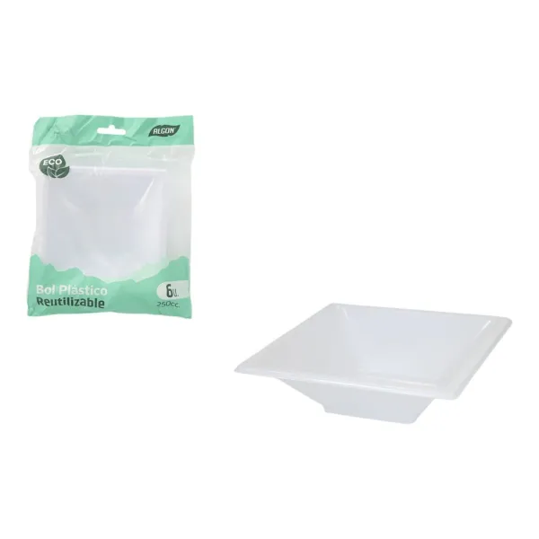 Appetizer Set Algon Plastic 250 ml 12 x 12 x 2 cm 6 Pieces (36 Units)