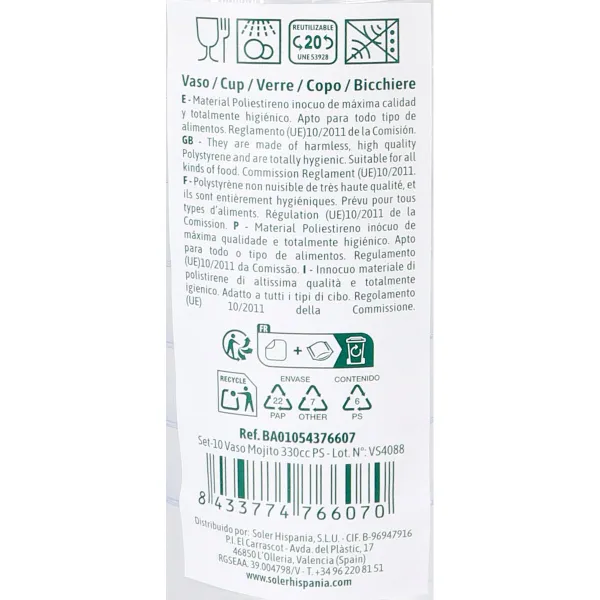 Stiklinių rinkinys Algon MOJITO 10 Dalys (12 vnt.)