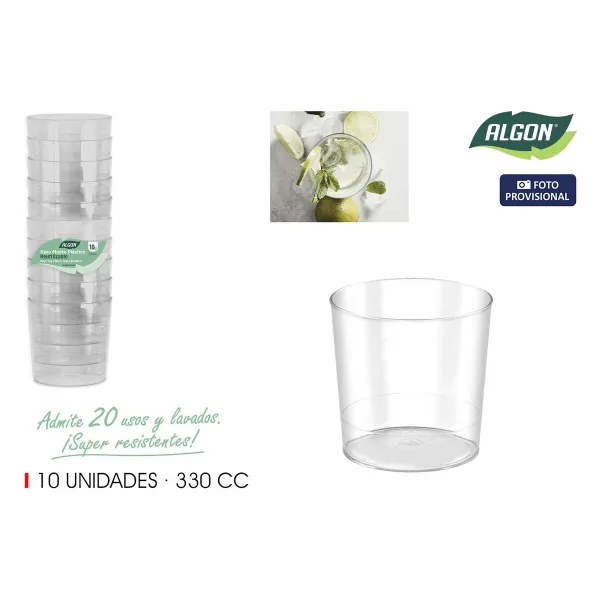 Set of glasses Algon MOJITO 10 Pieces (12 Units)