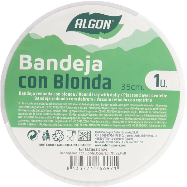 Välipalatarjotin Algon Pyöreä 35 cm (30 osaa)