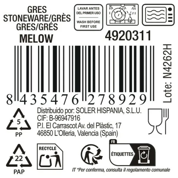 Mug La Mediterránea Melow 200 ml (36 Units)