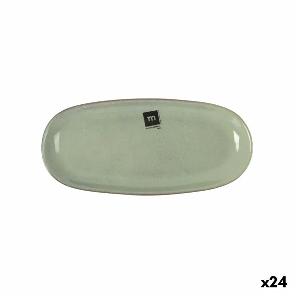 Serviravimo Lėkštė La Mediterránea Macarella green Ovalus 25 x 12 x 2,2 cm (24 vnt.)