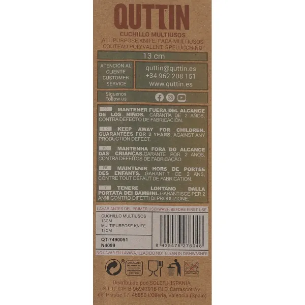 Kitchen Knife Quttin Terra 13 cm (36 Units)