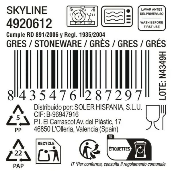 Cup La Mediterránea Skyline 350 ml (24 Units)