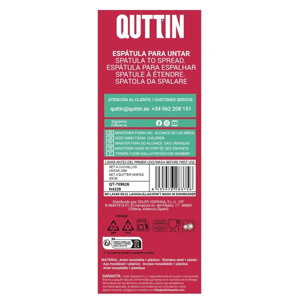 Virtuvės peilis Quttin Basic 8 cm 4 Dalys (18 vnt.)