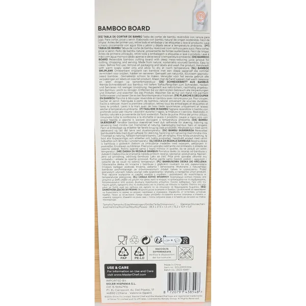Cutting board MasterChef 38,5 x 27,5 x 1,5 cm (6 Units)