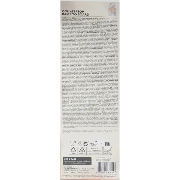 Cutting board MasterChef ENCIMERA 38,5 x 26,5 x 1,5 cm + 2 cm (4 Units)