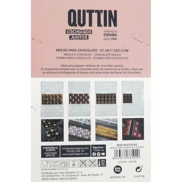 Cepšanas Veidne Quttin CHOCOLATE 27,5 x 17,5 x 2,5 cm (12 gb.)