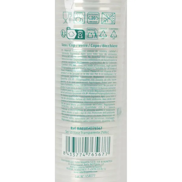 Stiklinių rinkinys Algon 250 ml 50 Dalys (18 vnt.)