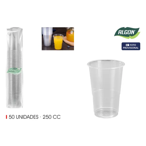 Stiklinių rinkinys Algon 250 ml 50 Dalys (18 vnt.)